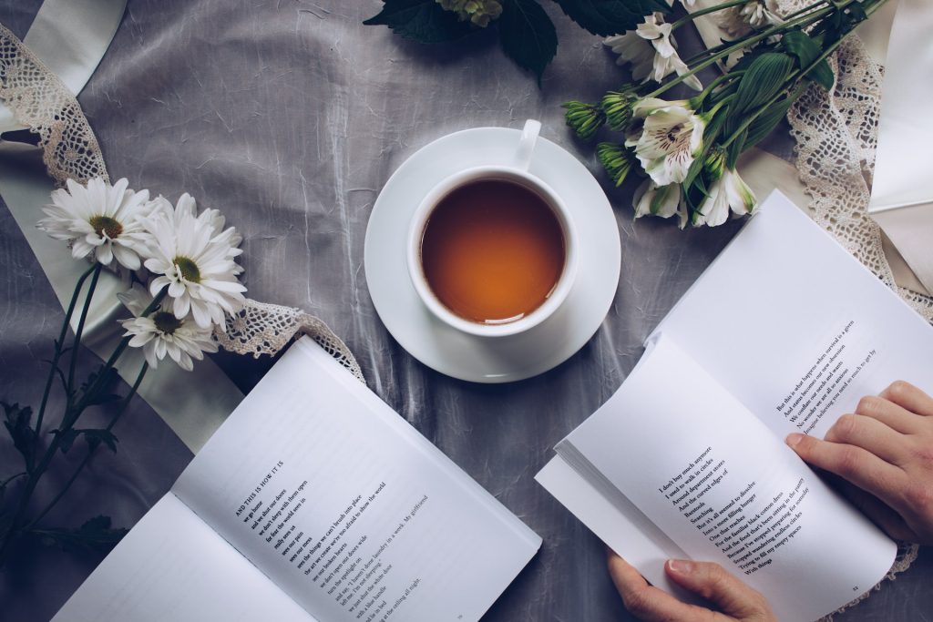 Book with coffee